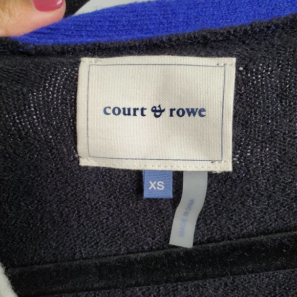 COURT & ROWE Black Kenmare Merino Wool Blend Grandpa Cardigan XS - Picture 5 of 6